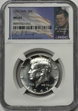 1967 SMS NGC MS67 Kennedy Half Dollar 50C Special Mint Set Uncirculated Portrait picture