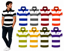 4-Pack: Men's Stripe Pique Short Sleeve Polo Shirts ( S-XXL) picture