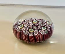 VINTAGE SMALL FINELY DONE MILLEFIORI CANE WORK ART GLASS PAPERWEIGHT ENGLISH ? picture