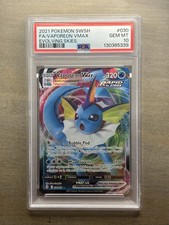 2021 POKEMON SWORD & SHIELD EVOLVING SKIES #030 FULL ART/VAPOREON VMAX PSA 10 picture