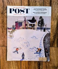 1953 Saturday Evening Post January 10 Snow Angels - Falter Original cover only - picture