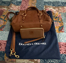 Dooney & Bourke Brown Satchel Top Handle Bag, matching Wallet Never been used picture