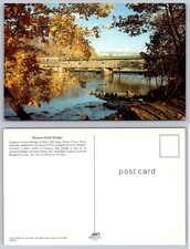 Harpersfield Covered Bridge Ohio Postcard Ashtabula County Fall Foliage picture