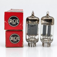RCA 12AU7 ECC82 Long Plate Close Matched Pair Maxi-Matcher Tested picture