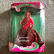 Barbie Seasons Greetings Limited Edition Holiday Doll Bob Mackie 1996 12in picture