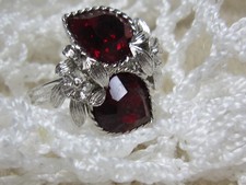 SARAH COVENTRY Love Story July Birthstone Ring, Ruby Red Hearts, NEW OS picture