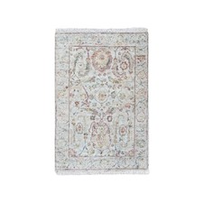 Oushak Hand Knotted Mat Rug 2'x3' Gray Ziegler Mahal Design Pure Wool 10398 picture