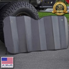 Black Windshield Sunshade Accordion Folding UV Block Universal Fitment picture