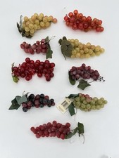 Vintage Artificial Faux Rubber Prop Grapes Bunches Strands Multicolor Lot Of 9 picture