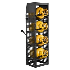 Uimoso Refrigerant Cylinder Storage Rack, 4-Tier, 14.8 x 13 x 52 in, Black picture