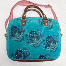 VTG Y2K Juicy Couture Velour Crest Daydreamer Bag McBling Fairy Teal Blue⁠ picture
