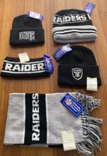 5 VINTAGE LOS ANGELES RAIDERS 80s 90s LOGO NEW FONT BEANIE HAT LA NOS NWT USA picture