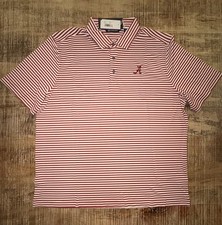 Alabama Crimson Tide Cutter & Buck Polo Red Stripes XL New With Tags picture