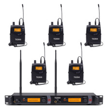 Wireless In Ear Monitor System 5 Receivers Pro Audio UHF 2 channel Stage Studio picture