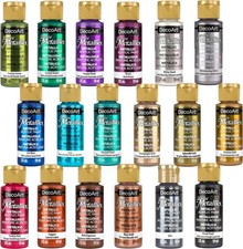 DecoArt Americana Acrylics Paint DAZZLING METALLICS, Set of 18 Popular Colors,  picture