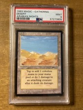 MTG✨ DESERT (CAMPFIRE/MIRAGE VARIANT)✨Arabian Nights PSA 9 MINT 1993 Myrfors Art picture