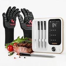 Inkbird Truly Wireless Meat Thermometer 4-Probe BBQ Oven Mitts Grilling Gloves picture