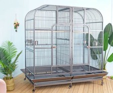 Double Bird Cage with center divider for Parrot Macaw Aviary W64xD32xH73 NEW picture