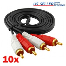 (10-Pack) 2-RCA Stereo Analog Audio Cable 2-RCA Male to Male, 5ft 10x picture