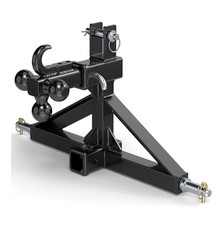 3 Point Hitch Dual 2” Receiver for Category 1 Tractors Quick Hitch,Black picture