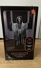 Halloween Animatronic Grim Reaper 5.5ft LED Eyes Sound & Movement - Brand New picture