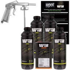 U-POL Raptor Black Urethane Spray-On Truck Bed Liner Spray Gun, 4 Quarts picture