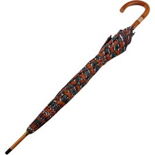 Authentic HERMES Zebra Pattern Umbrella Orange Cotton #36638393 picture