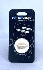 PopSockets Phone Grip Stand Gold Lips Stylish Design picture