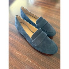 Talbots Ryan Keeper Genuine Nubuk Suede Navy Loafers  Size 9 Old Money Quiet Lux picture