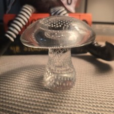 Viking Glass Crystal Mushroom Vintage MCM Paperweight 4
