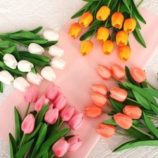 1/3/5PCS Tulips Artificial Flowers Real Touch Flowers Tulip Bouquet Decor Fake T picture