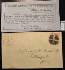 Masonic Grand Lodge of Instruction Notice + Cover Providence 3¢ Washington Stamp picture