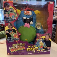 Vintage 2006 Blue Bear Gross Out Doodle Monster Plush Pull Apart Doll New picture