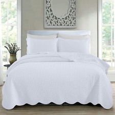 Luxury Bedspread Bedding Set 3 Piece Quilted Coverlet Bed Throw Queen King Size picture