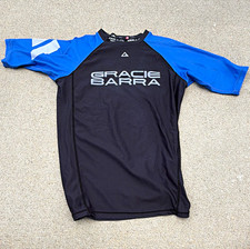 adidas Gracie Barra Jiu-Jitsu Short Sleeve Rash Guard Shirt M Ranked Blue picture