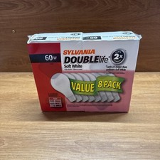 Sylvania 60w Light Bulbs 8 Pack New Double Life picture