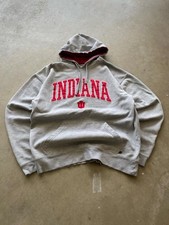 Vintage J America Indiana University Hoosiers Grey hoodie size L picture