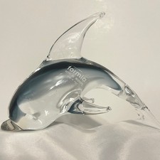 Vintage Vetri Di Murano Glass Formia Dolphin Smokey Gray Hand Blown 1970s Italy picture