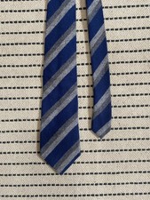 Drakes London Men’s Tie Blue And Grey Stripe picture