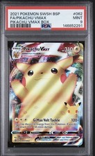 2021 #062 FULL ART/PIKACHU VMAX PSA 9 SWSH BLACK STAR PROMO picture
