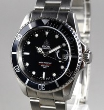 Elgin Automatic Diver Vintage 200m FK-531-D Men's Wristwatch 41mm Silver picture