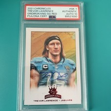 Trevor Lawrence 2021 Panini Chronicles Court Kings Red /49 Rookie PSA AUTO 10 RC picture
