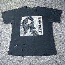 Vtg 2000s Minor Threat Hardcore Punk Straight Edge Band Tee T-shirt Mens L picture