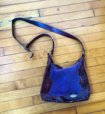Vintage Jon Fluevog Susan Purple Leather & Shearling Shoulder Bag picture