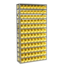 13 Shelf Steel Shelving with (96) 4