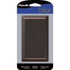 Amerelle 163BDB Aged Bronze 1-Blank Stamped Steel Wall Plate picture