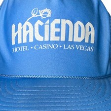 Vintage Hacienda Hotel Casino Las Vegas Trucker Hat Snapback Baby Blue Cap picture
