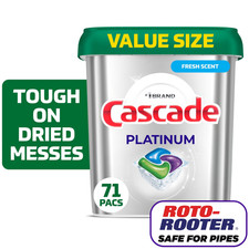 Cascade Platinum Dishwasher Pods, Dishwasher Detergent Soap Tabs, Fresh,71 Count picture