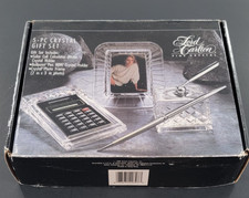 Vintage Lord Carlton Fine Crystal 5 pc. Gift Desk Set New in Box picture