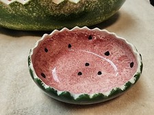 VINTAGE MCNEES POTTERY MOLD WATERMELON CERAMIC FRUIT BASKET  BOWL Nice picture